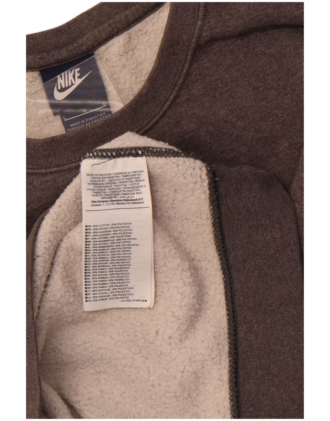 NIKE Mens Moletom Jumper Grande Algodão Cinza