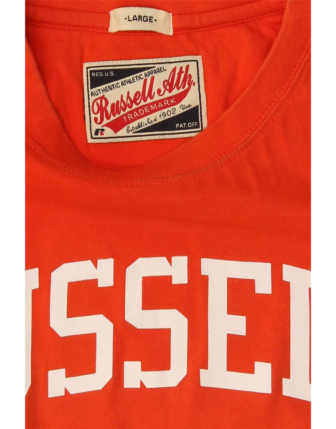 Russell Athletic Camiseta masculina gráfica grande laranja