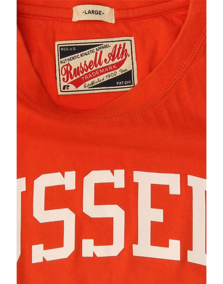Russell Athletic Camiseta masculina gráfica grande laranja