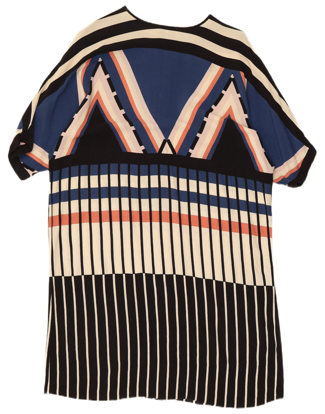 Vestido feminino grande WAREHOUSE UK 10 pequeno geométrico multicolorido