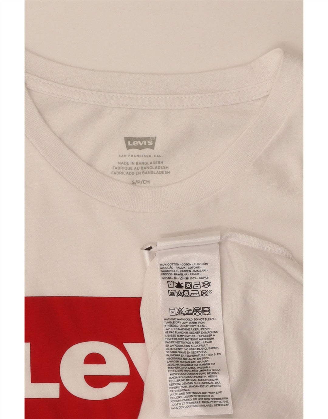 Camiseta feminina gráfica LEVI'S UK 10 algodão branco pequeno