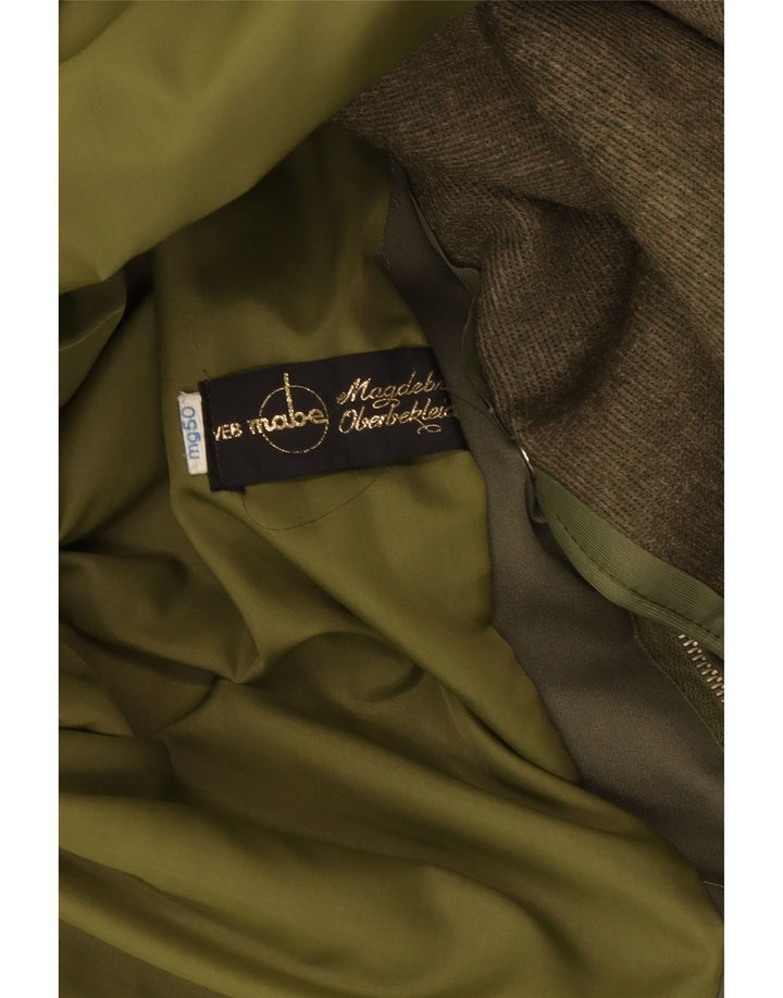 Jaqueta Parka masculina vintage com capuz IT 50 grande cáqui