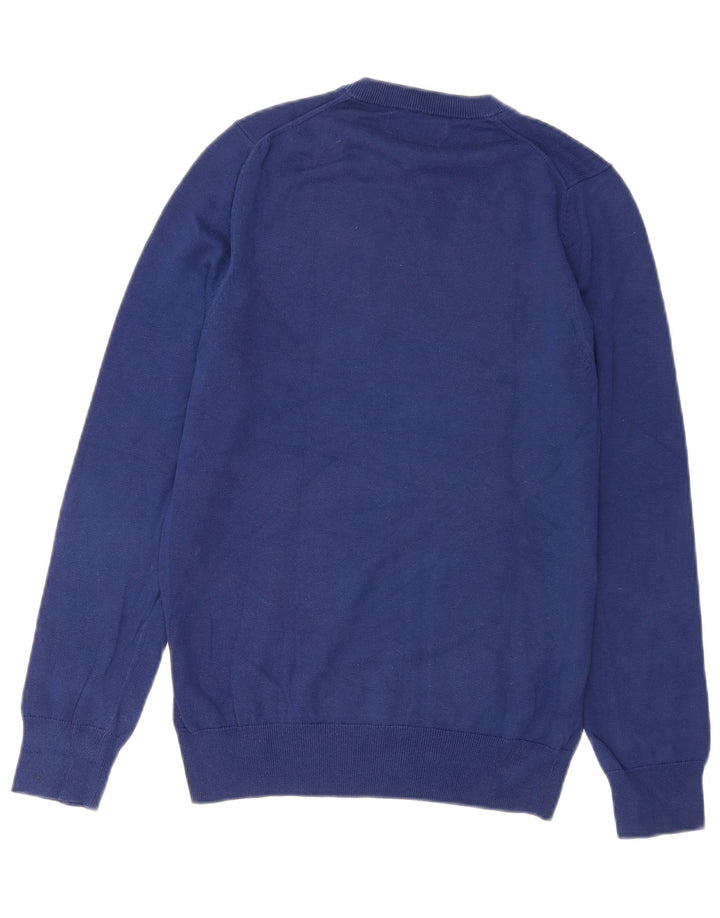 Suéter masculino Marks & Spencer com gola redonda e algodão azul pequeno