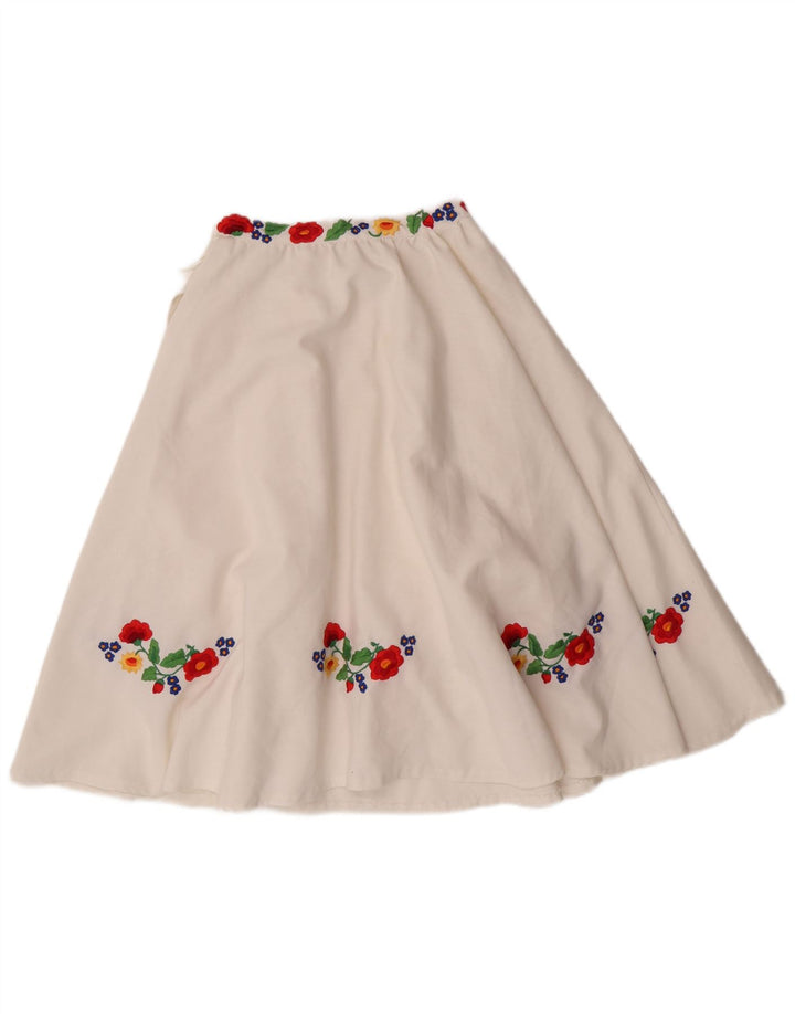 Saia evasê feminina VINTAGE W22 2XS floral branco