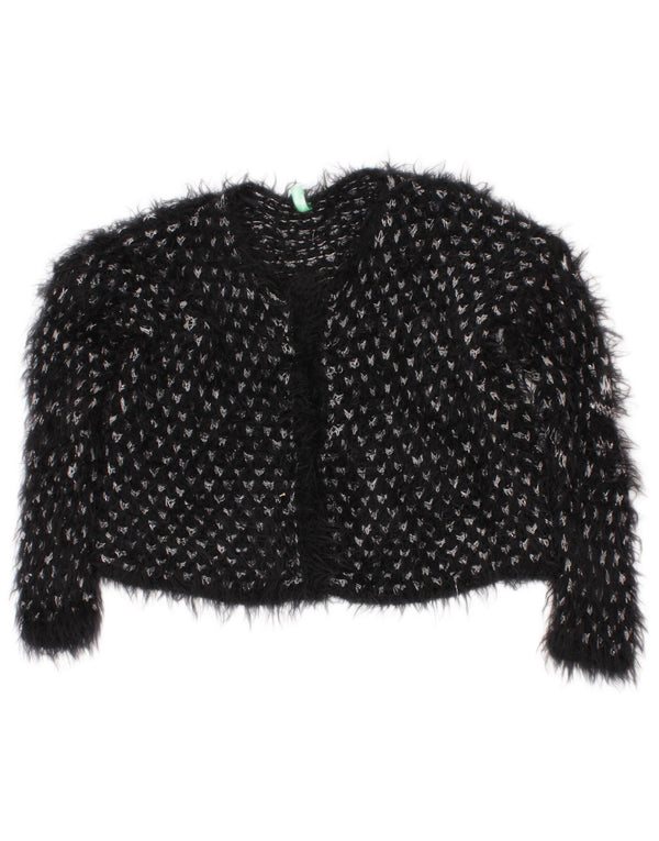 Suéter Benetton Feminino Crop Cardigan 4-5 Anos XS Preto Geométrico Acrílico