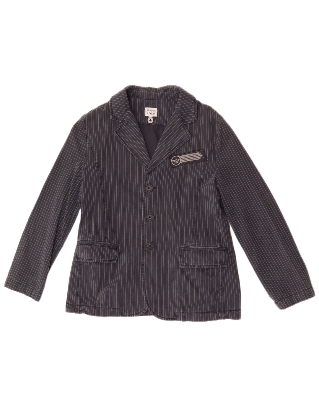 Jaqueta blazer de 3 botões Armani Junior Boys 9-10 anos azul marinho listrado