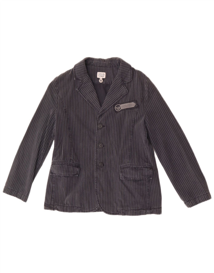 Jaqueta blazer de 3 botões Armani Junior Boys 9-10 anos azul marinho listrado