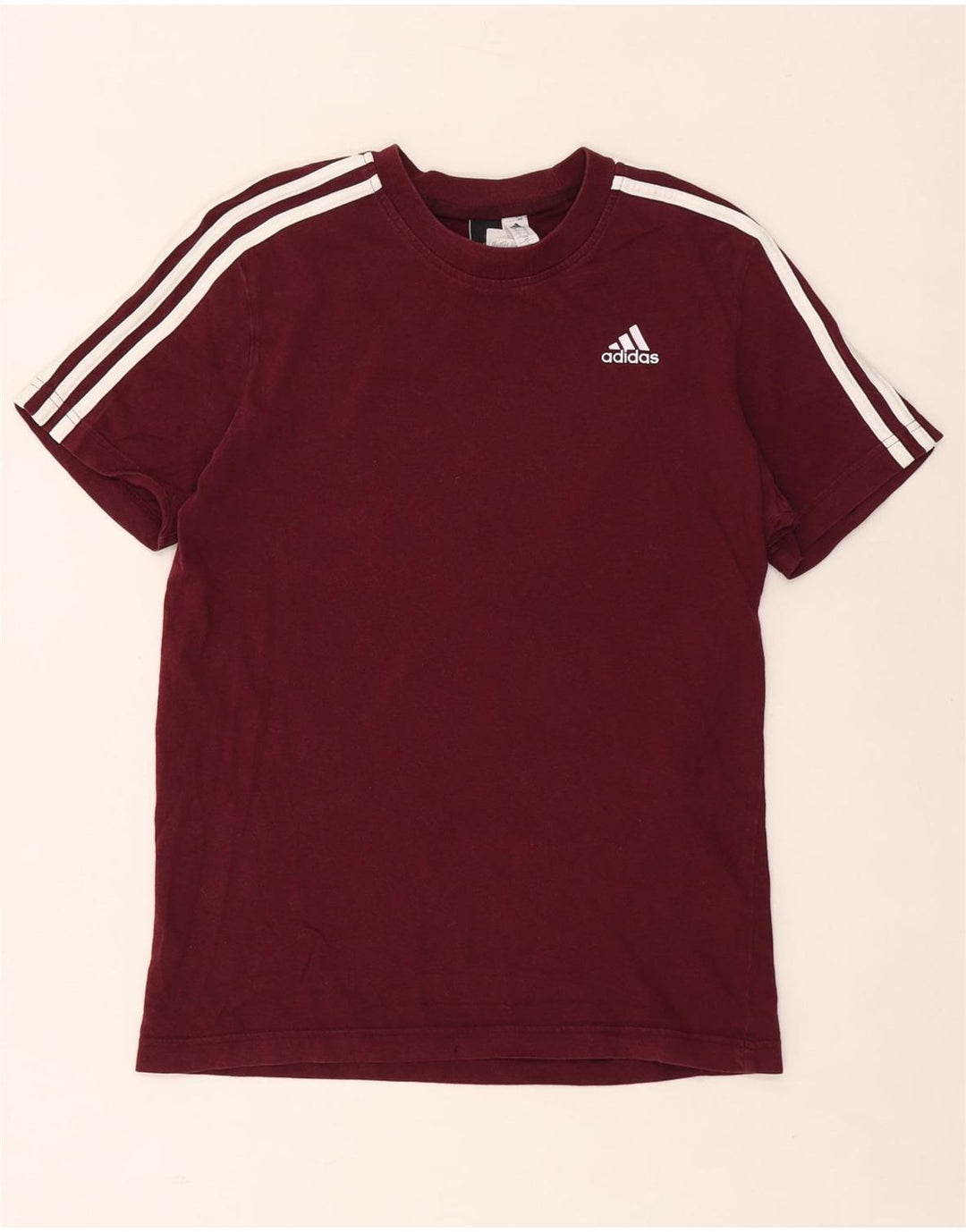 ADIDAS Mens T-Shirt Top Pequeno Algodão Marrom