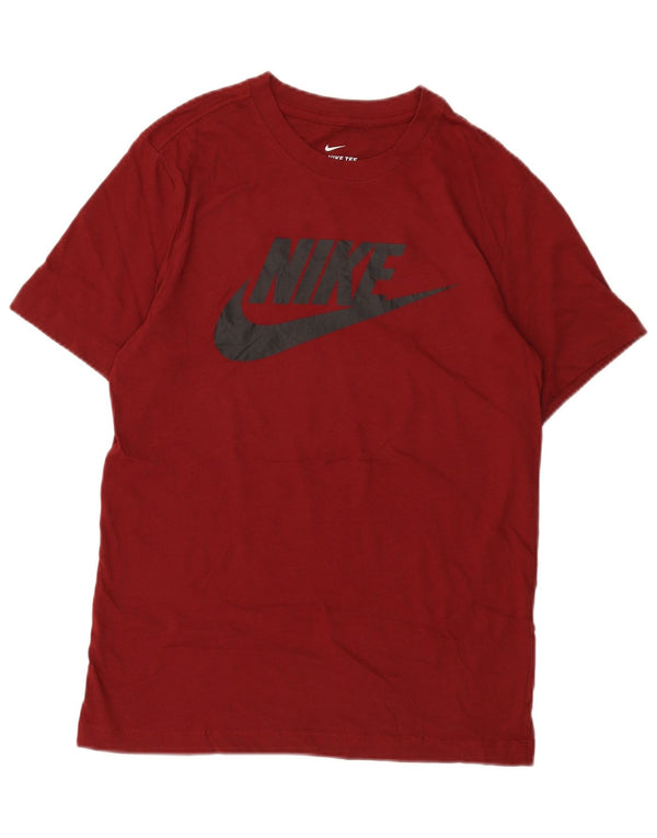Camiseta Nike masculina gráfica Top pequeno algodão Borgonha
