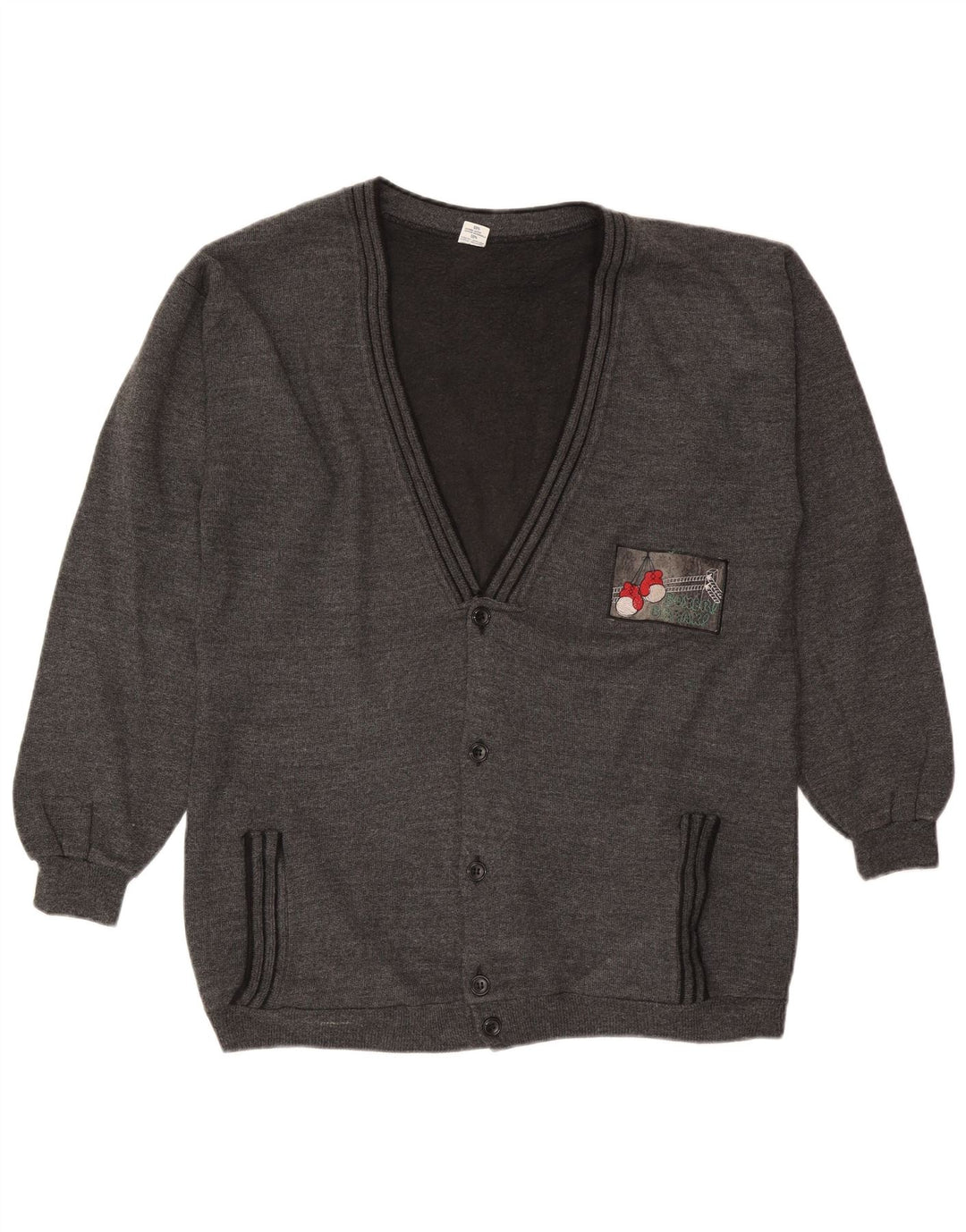 Suéter Cardigan Masculino Vintage XL Algodão Cinza