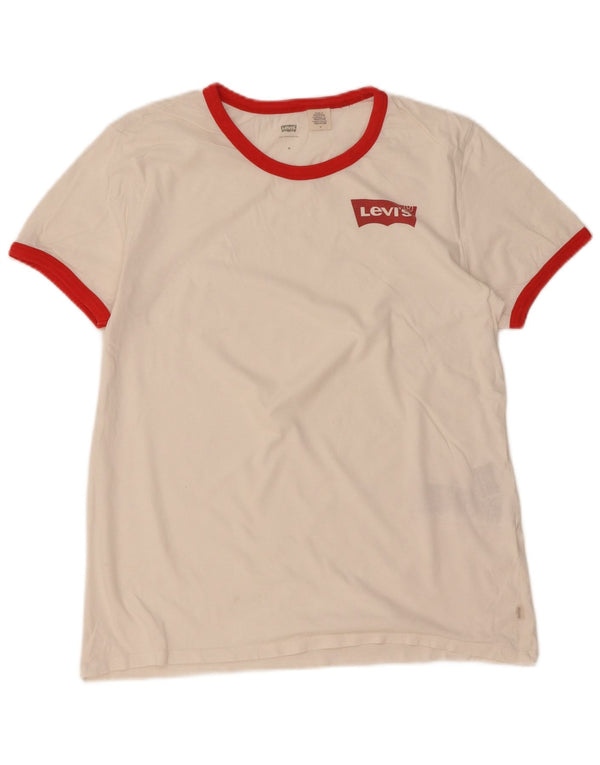 Camiseta feminina Levi's UK 14 médio branco colorblock algodão