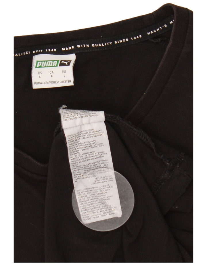 Camiseta masculina Puma grande algodão colorblock preto