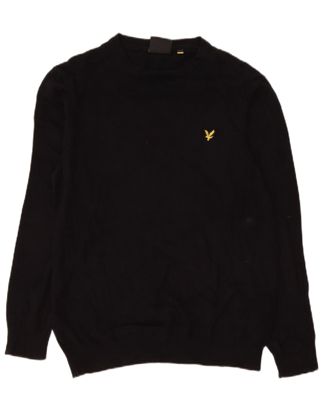 Suéter masculino Lyle & Scott com gola redonda, algodão preto médio