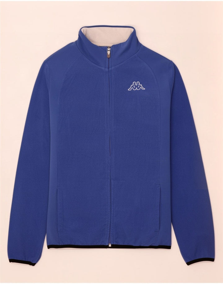 Jaqueta de lã feminina Kappa UK 14 grande poliéster colorblock azul
