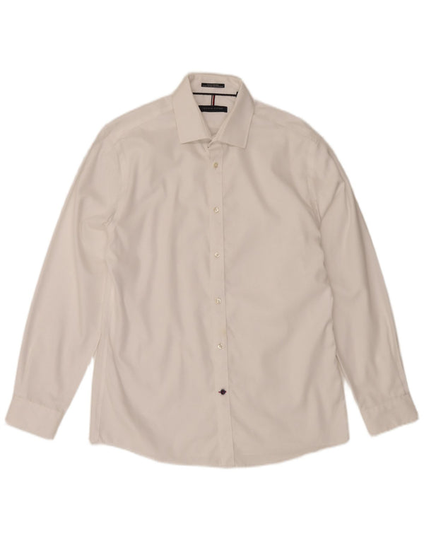 Camisa masculina Tommy Hilfiger Slim Fit tamanho 15 1/2 médio algodão branco