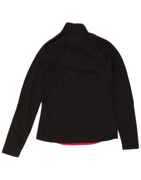 Adidas Womens Climacool Zip Neck Pullover Treino Top Reino Unido 10 Pequeno Preto
