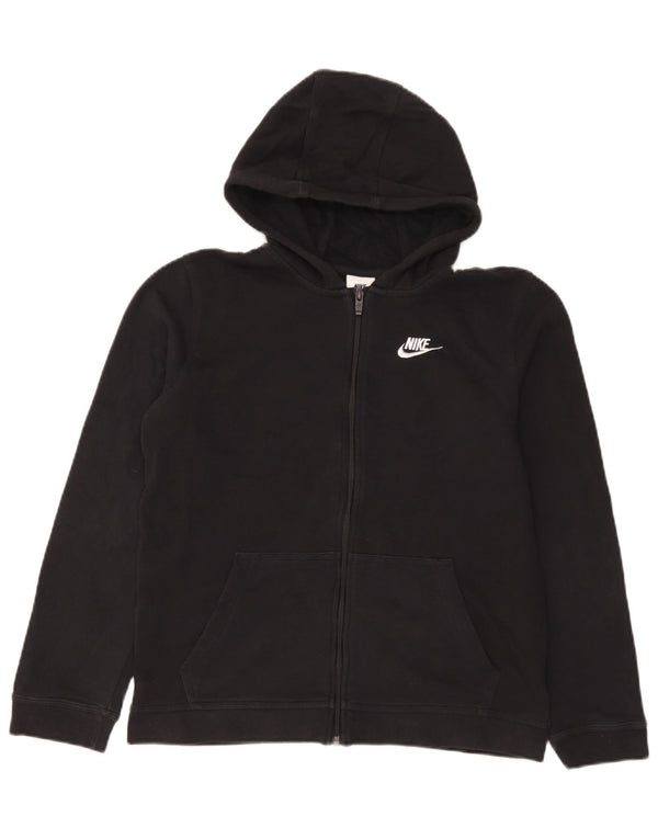 Suéter Nike Boys Zip com capuz 13-14 anos XL preto algodão