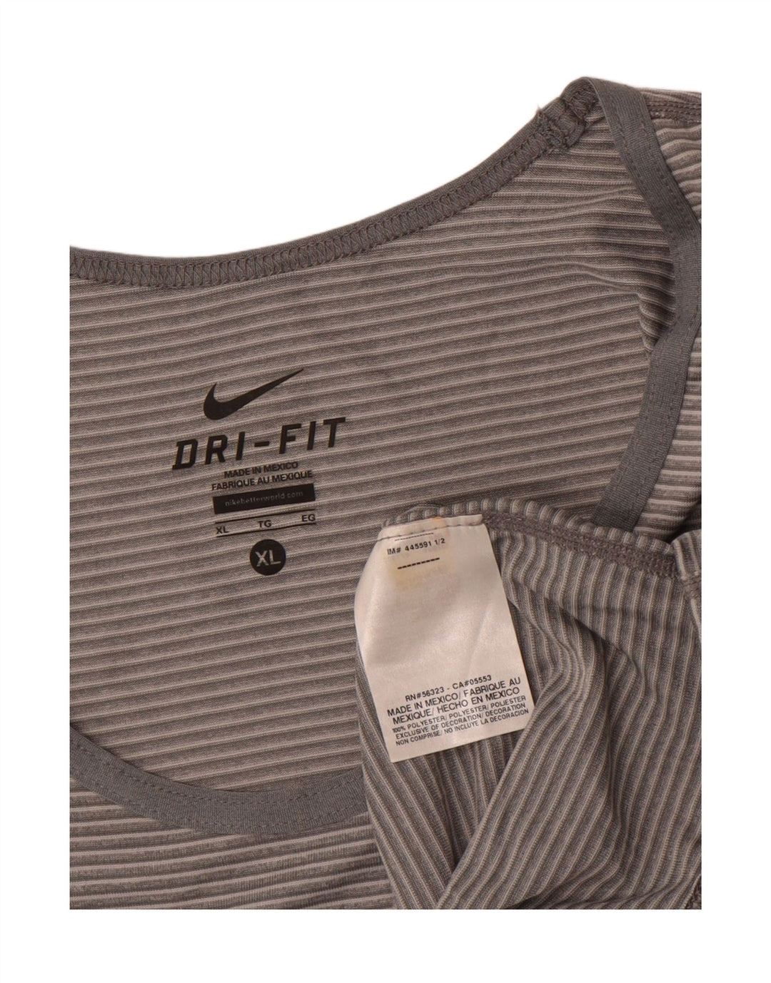 NIKE Masculino Colete Top XL Cinza Listrado Poliéster