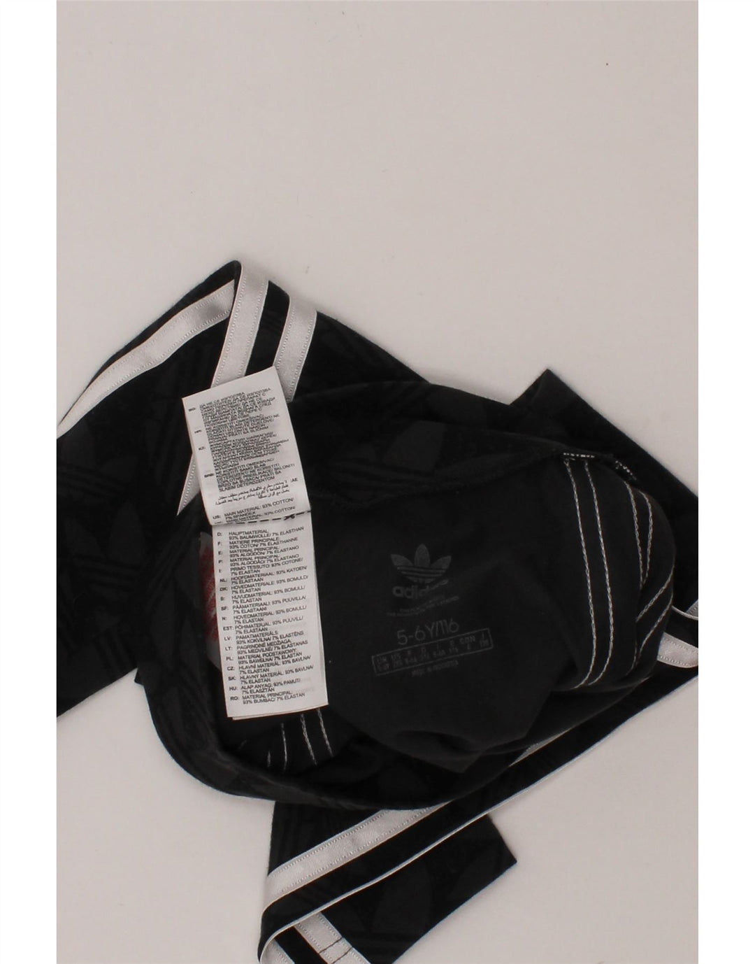 ADIDAS Girls Graphic Leggings 5-6 Years  Grey Cotton Vintage Adidas and Second-Hand Adidas from Messina Hembry 