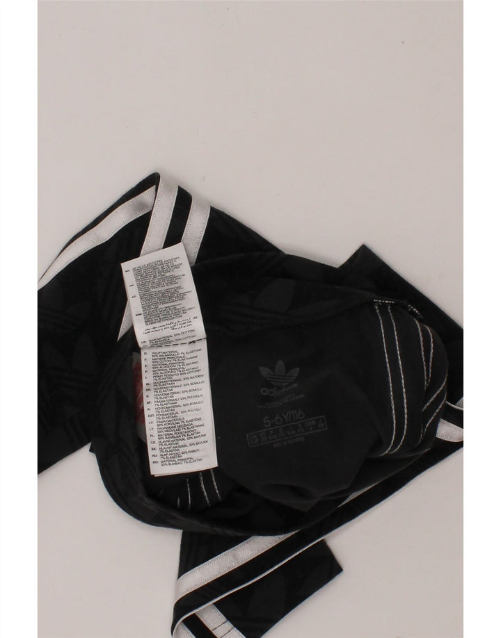 ADIDAS Girls Graphic Leggings 5-6 Years  Grey Cotton Vintage Adidas and Second-Hand Adidas from Messina Hembry 