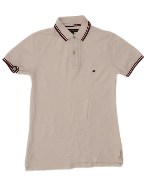 Camisa polo masculina TOMMY HILFIGER Slim Fit pequena branca