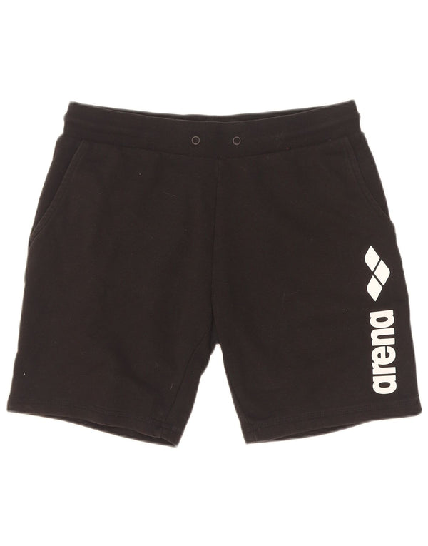 Arena Womens Graphic Sport Shorts Pequeno Algodão Preto