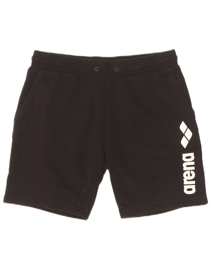 Arena Womens Graphic Sport Shorts Pequeno Algodão Preto