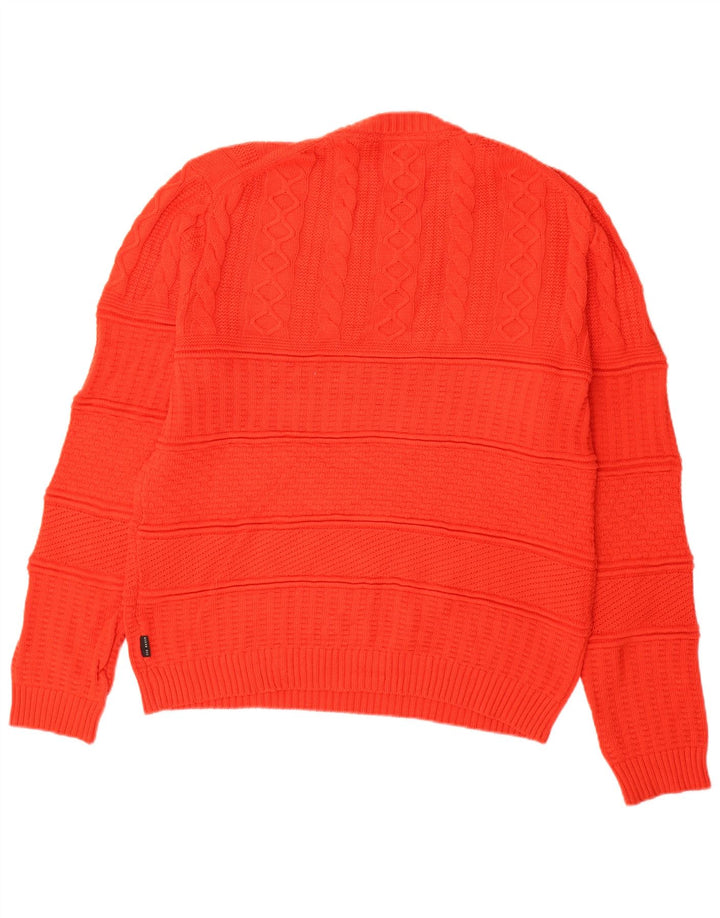 Suéter masculino Ted Baker com gola redonda tamanho 4 grande algodão vermelho