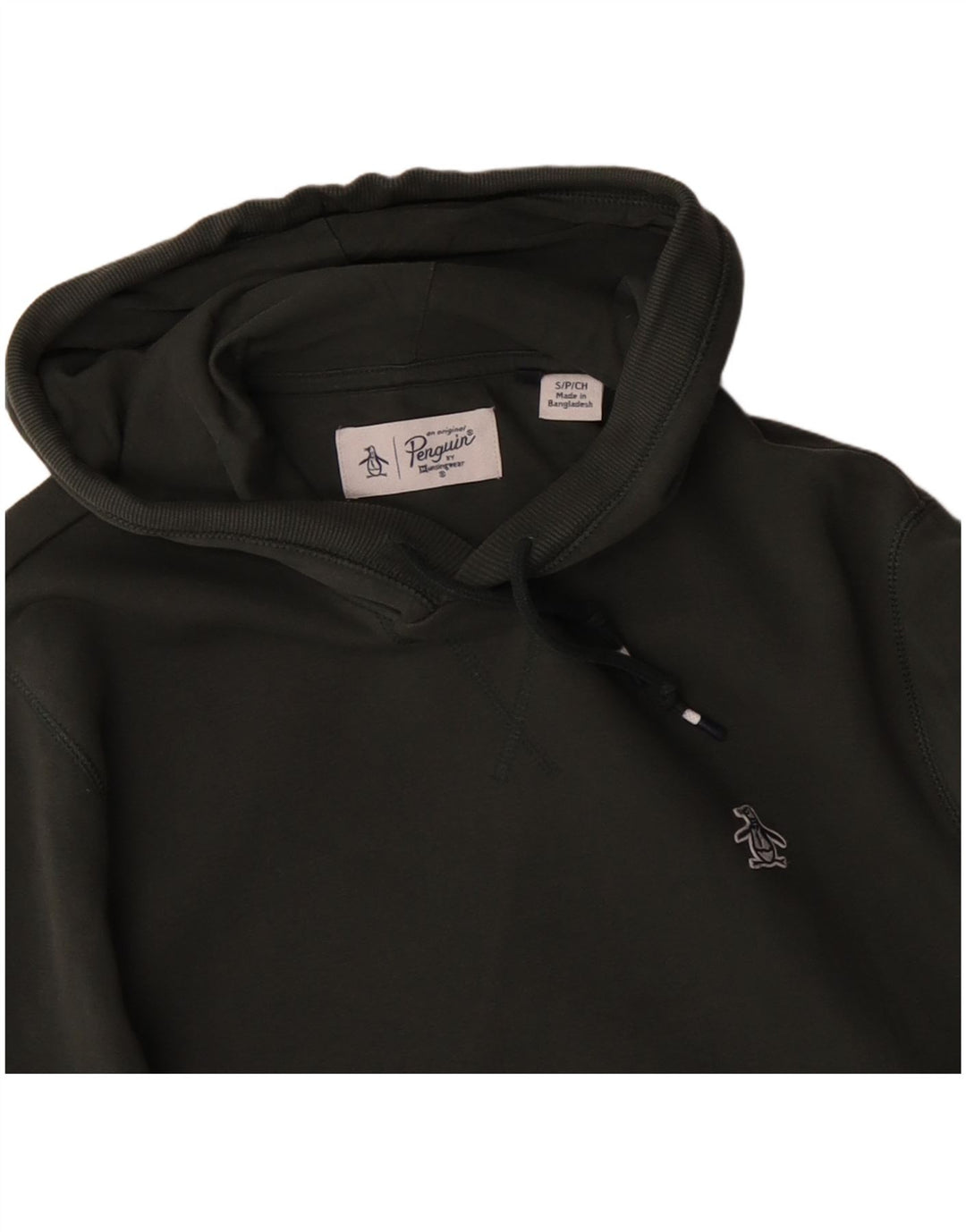 PENGUIN Suéter masculino com capuz e algodão verde pequeno