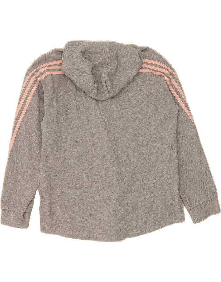 ADIDAS Girls Zip Hoodie Sweater 14-15 Years Grey Cotton Vintage Adidas and Second-Hand Adidas from Messina Hembry 