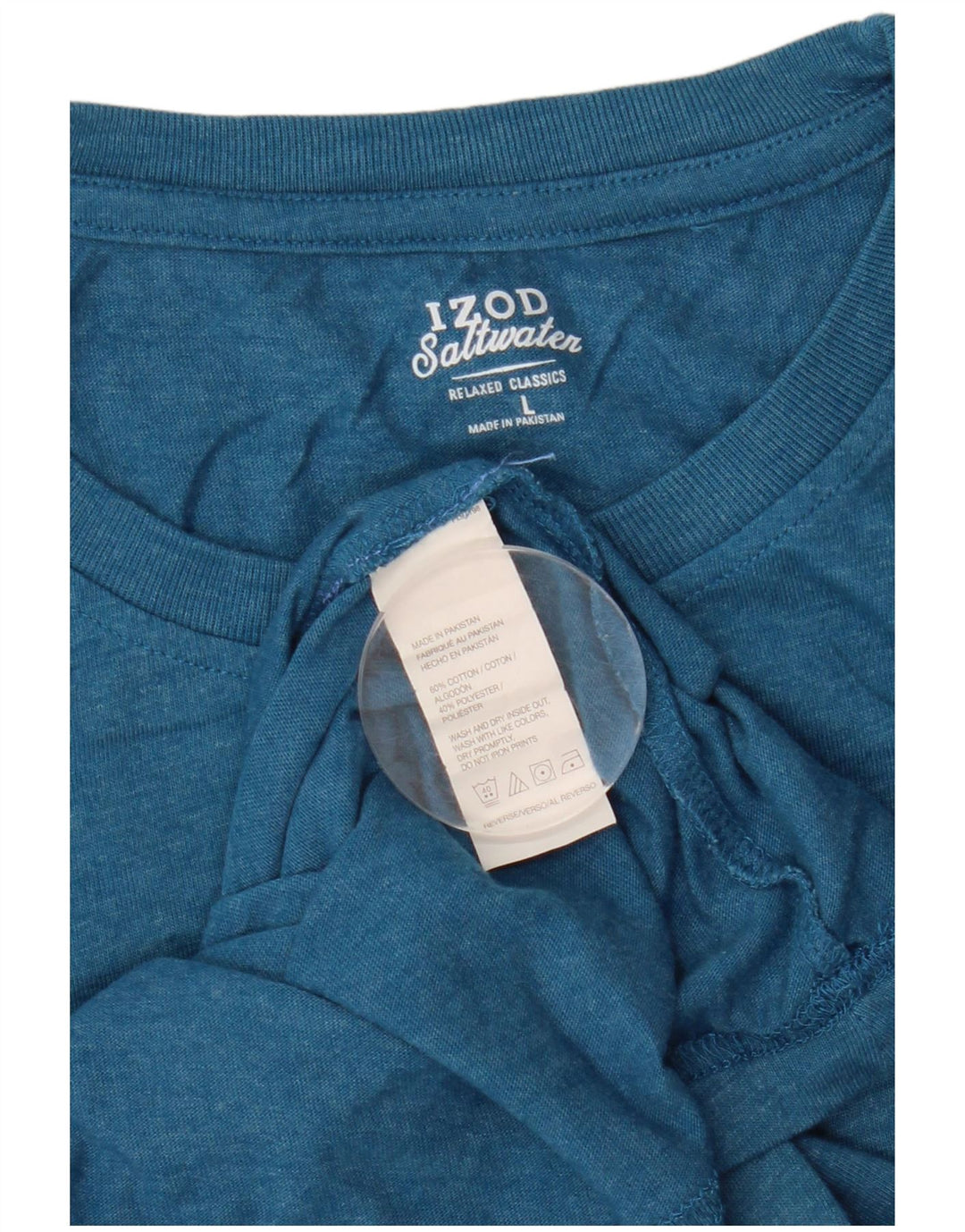 Camiseta masculina Izod com estampa de água salgada, top grande de algodão azul