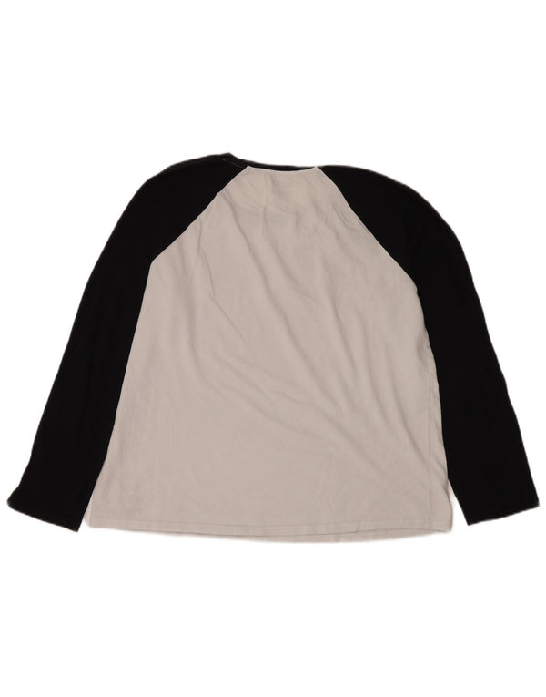 Top gráfico feminino Vans manga comprida UK 18 XL branco colorblock