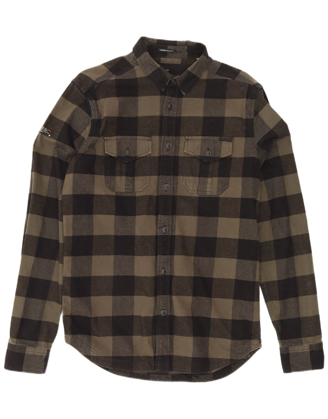 Camisa masculina Superdry de flanela Lumberjack médio cáqui algodão guingão