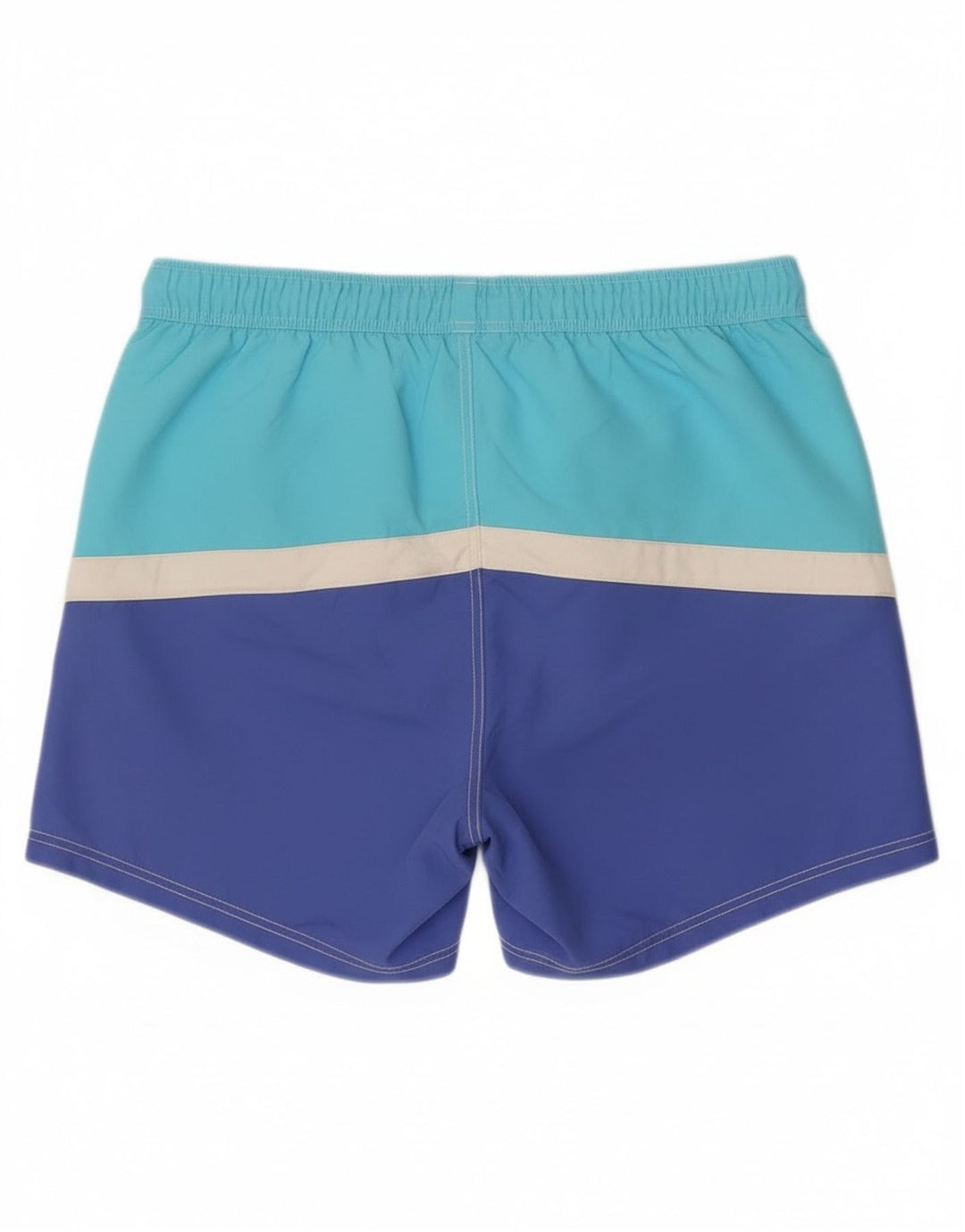 Benetton Calção de banho masculino gráfico grande bloco colorido azul