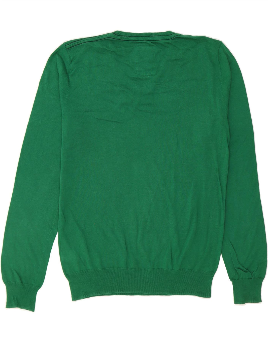 PEPE JEANS Mens Slim Fit V-Neck Jumper Sweater Small Green Cotton Vintage PEPE Jeans and Second-Hand PEPE Jeans from Messina Hembry 
