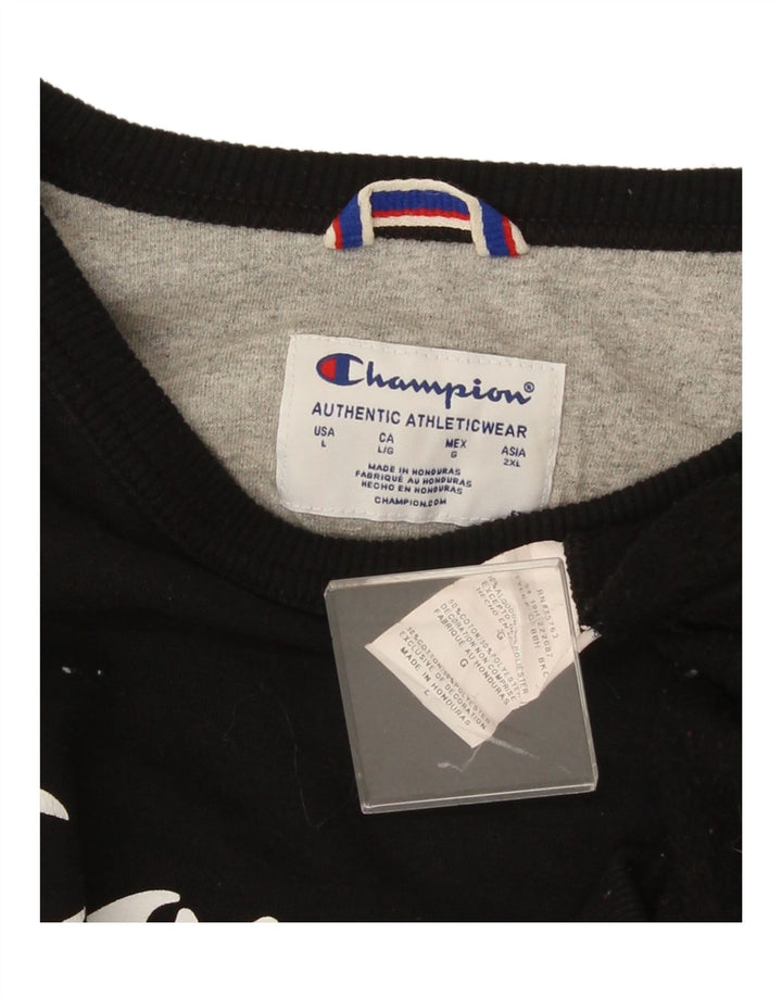 Champion moletom gráfico masculino jumper grande algodão preto