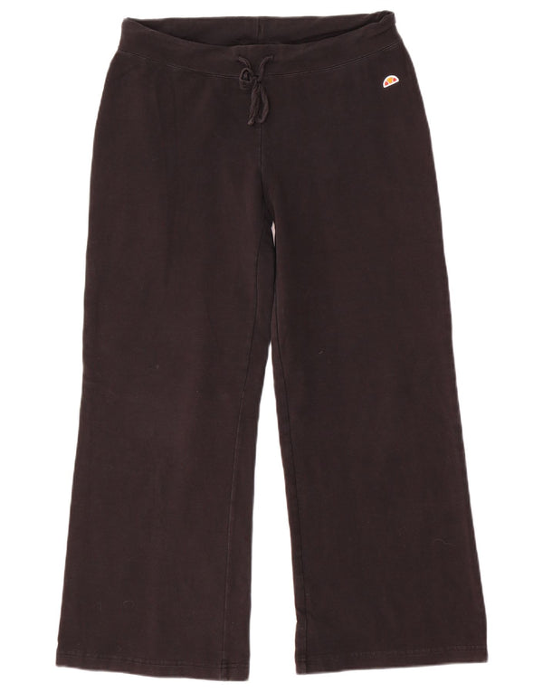 Ellesse Calça feminina de treino com pernas largas Reino Unido 12 algodão preto médio