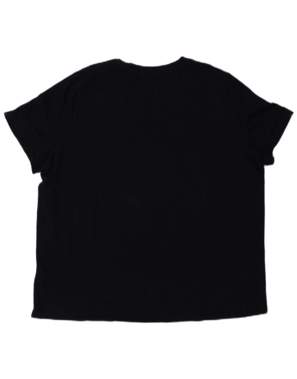 TOMMY HILFIGER Womens Graphic T-Shirt Top UK 18 XL Navy Blue Cotton