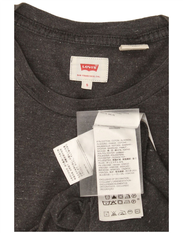 Camiseta masculina Levi's Top pequeno algodão manchado cinza