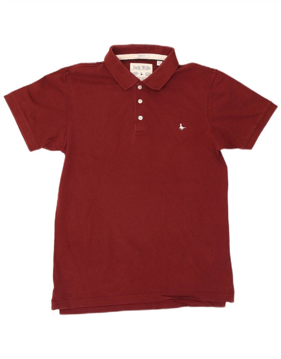 JACK WILLS Camisa polo masculina slim fit de algodão marrom médio