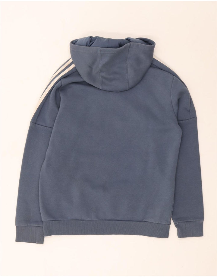 ADIDAS Meninos Graphic Hoodie Jumper 13-14 Anos Azul Algodão