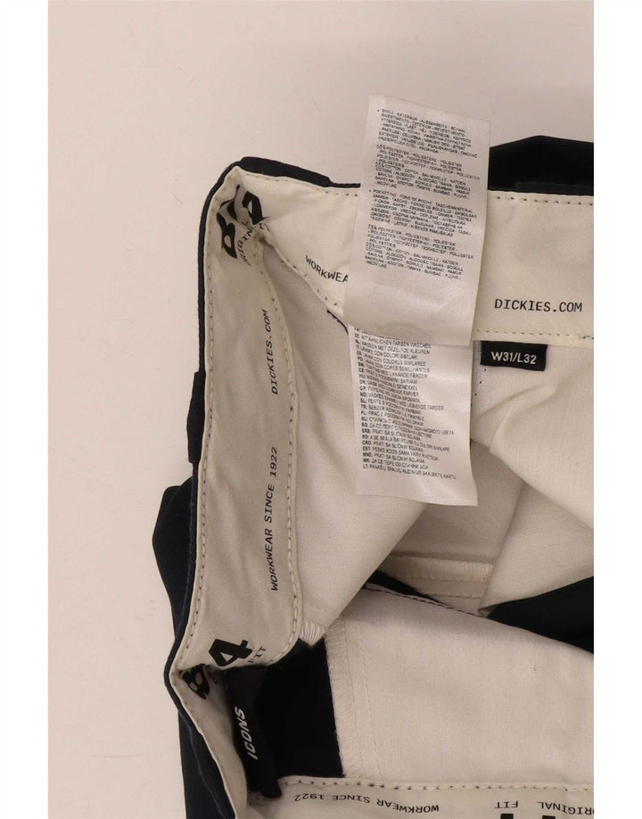 Calças Chino retas masculinas Dickies W31 L32 poliéster azul marinho