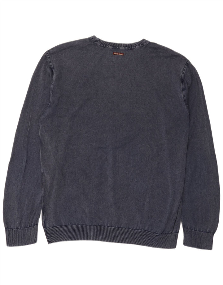 Suéter masculino Marlboro Classics com gola redonda 3XL azul marinho