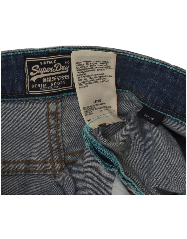 Shorts jeans feminino Superdry W34 grande algodão azul