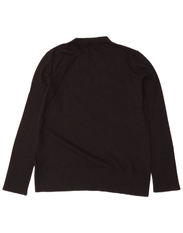 Cos suéter feminino grande com gola redonda Reino Unido 10 lã preta pequena
