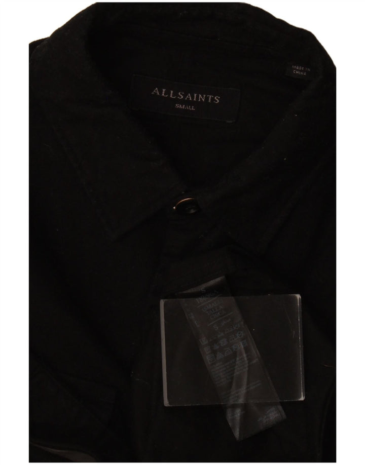Camisa masculina All Saints pequena de algodão preto