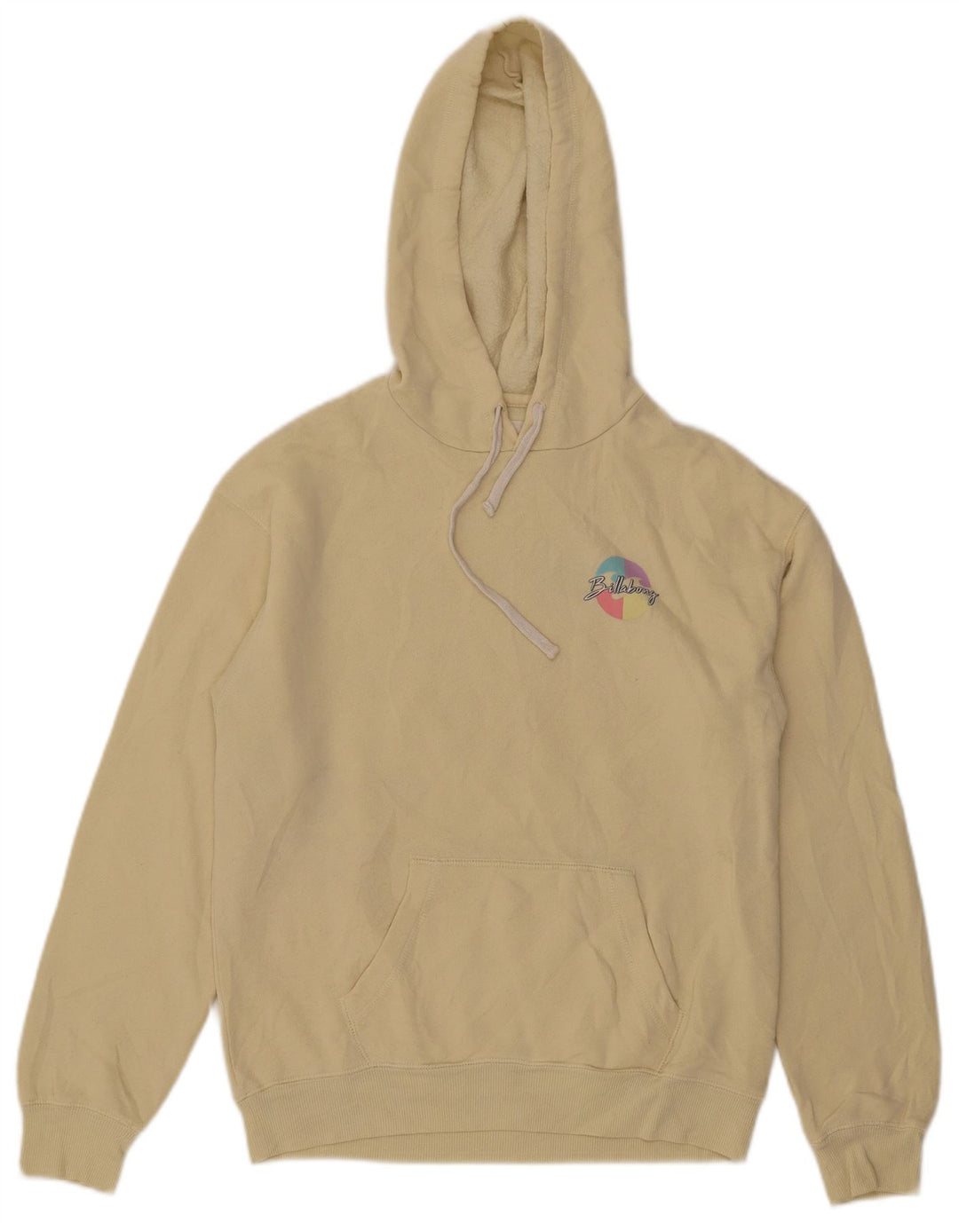 Suéter com capuz gráfico masculino Billabong pequeno amarelo