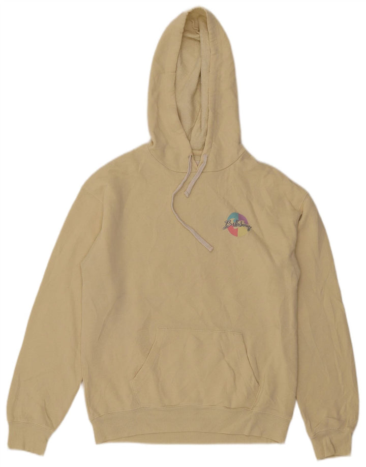 Suéter com capuz gráfico masculino Billabong pequeno amarelo