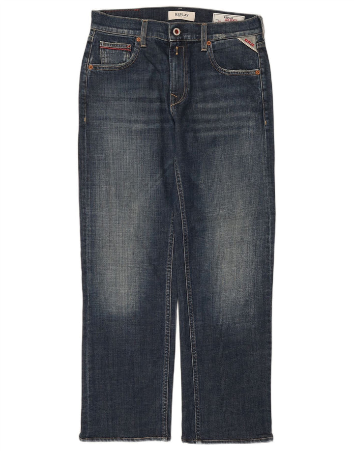 Jeans retos femininos REPLAY W26 L27 algodão azul marinho