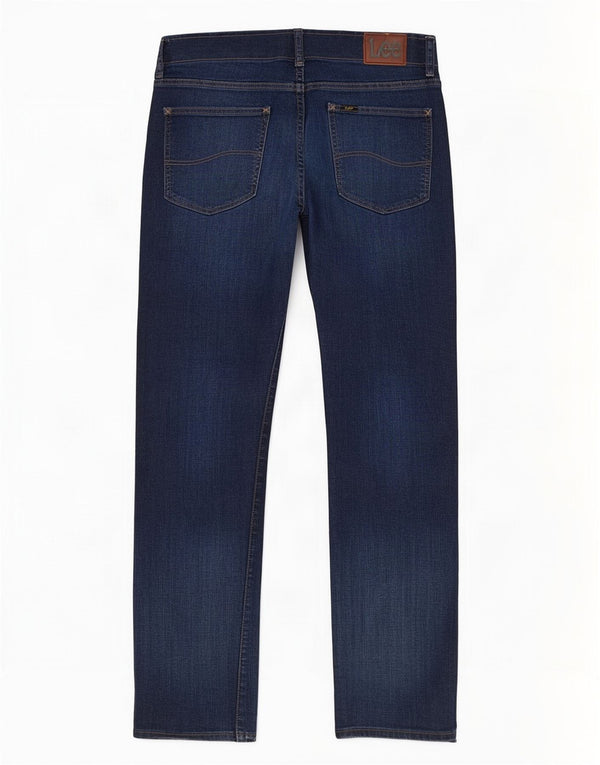 Lee Mens Extreme Motion Straight Tapered Jeans W32 L32 Azul Marinho Algodão
